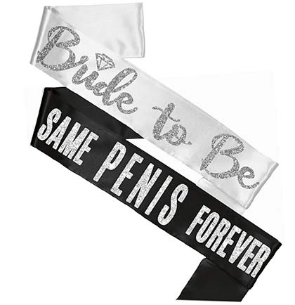 Bride Diamond & Sam Pen*s Sash - Set of 2