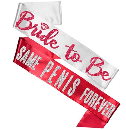 Bride Diamond & Sam Pen*s Sash - Set of 2