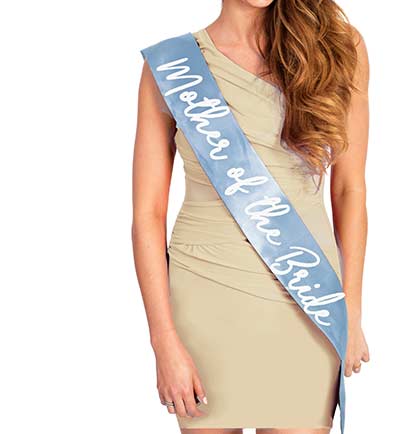 Mother of the Bride & Mother of the Groom Coastal Blue Sash - Set of 2
