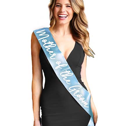 Mother of the Bride & Mother of the Groom Coastal Blue Sash - Set of 2