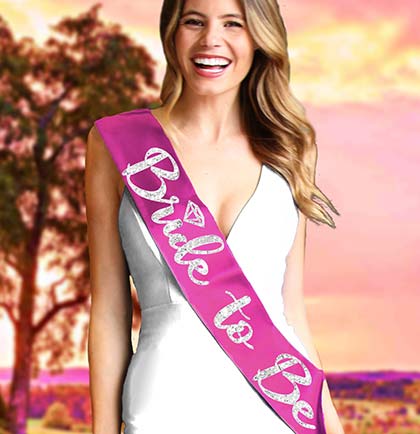 Bride to Be Diamond Silver Glitter Sash