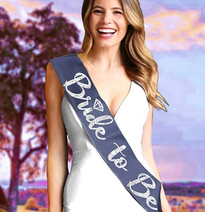 Bride to Be Diamond Silver Glitter Sash