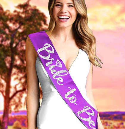 Bride to Be Diamond Silver Glitter Sash