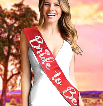 Bride to Be Diamond Silver Glitter Sash