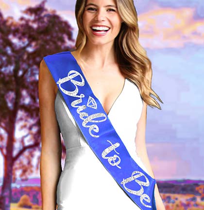 Bride to Be Diamond Silver Glitter Sash