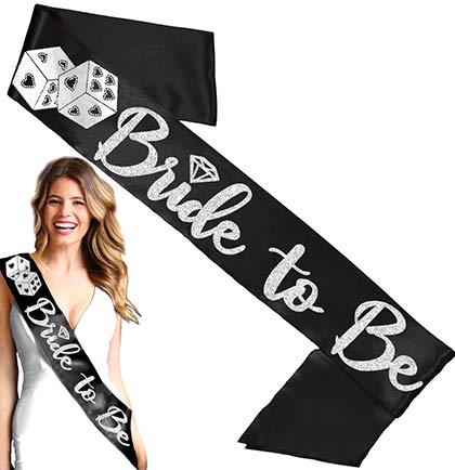 Lucky in Love Bride to Be Silver Diamond Sash