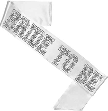 Bride to Be Sporty White Sash