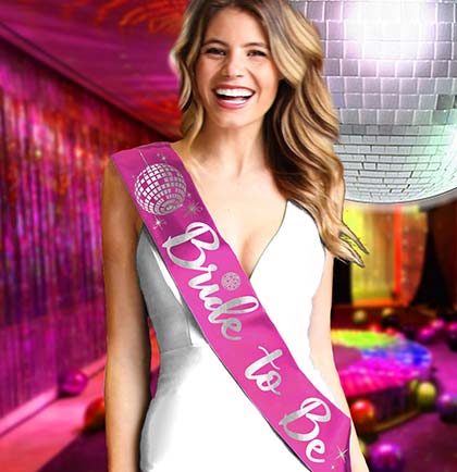 Bride to Be Diamond Disco Magenta Sash