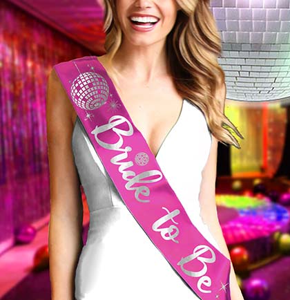 Bride to Be Diamond Disco Sash