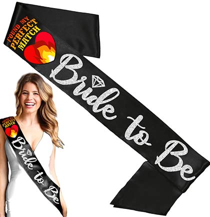 Found My Perfect Match Bride to Be Silver Diamond Sash