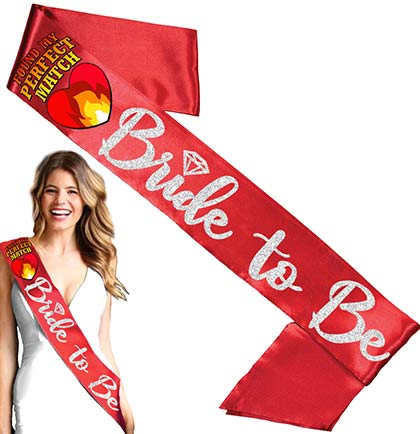 Found My Perfect Match Bride to Be Silver Diamond Sash