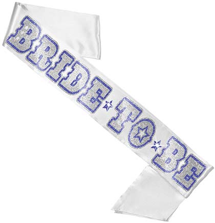 Western Blue Bride to Be White Sash