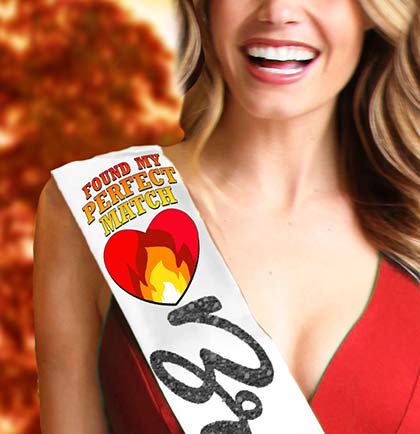 Found My Perfect Match Glam Black Bride to Be White Sash