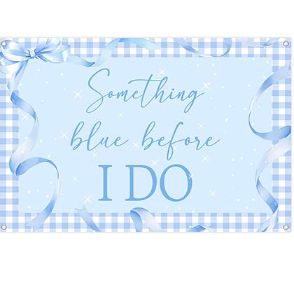 Something Blue Before I Do Backdrop - 5ft