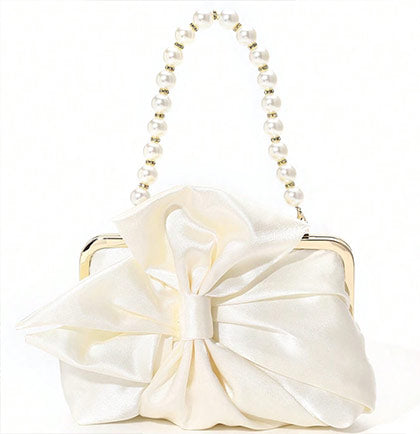 Bride Pearl & Satin Clutch Purse