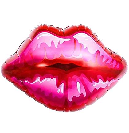 Red Lips Mylar Balloon