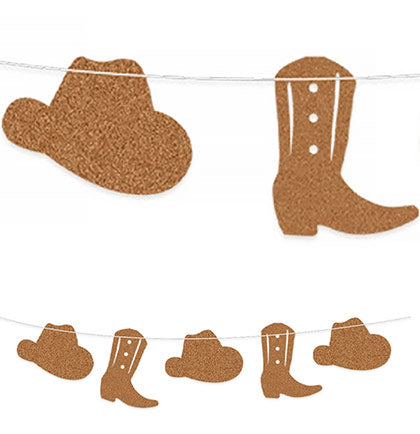 Western Hats & Boots Brown Banner - 4ft