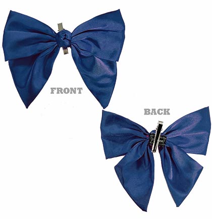 Navy Satin Bow Clip for Sashes & Veils