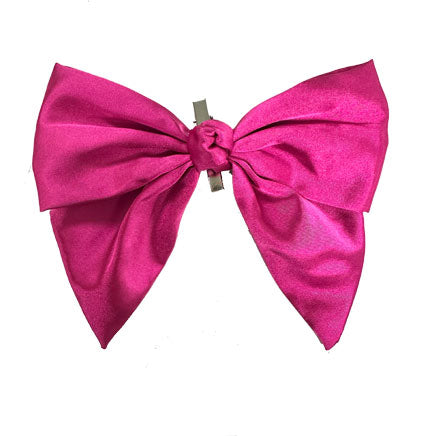 Magenta Satin Alligator Clip Bow