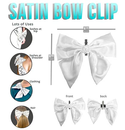 Blush Satin Bow Clip for Sashes & Veils