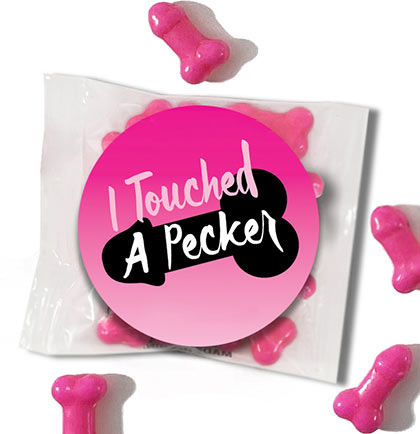 Pink I Touched a Pecker Mini Candy Pecker Packs - Set of 6