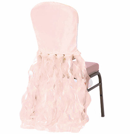 Blush Satin & Organza Chair Cover