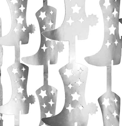 Boot Shaped Silver Iridescent Curtain