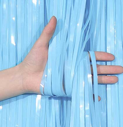 Light Blue Fringe Curtain