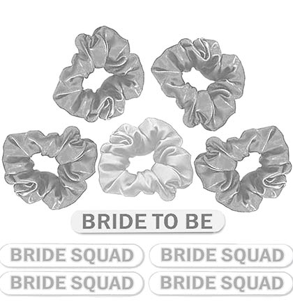 Silver Bride Squad Nail File & Scrunchie Set of 10