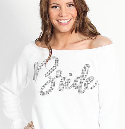 Glam Bride Off the Shoulder Fleece Top - XL