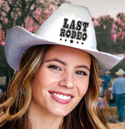 Black Last Rodeo White Western Cowgirl Hat