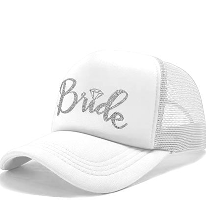 Silver Bride Diamond Trucker Hat