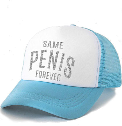Silver Same Penis Forever White and Blue Trucker Hat