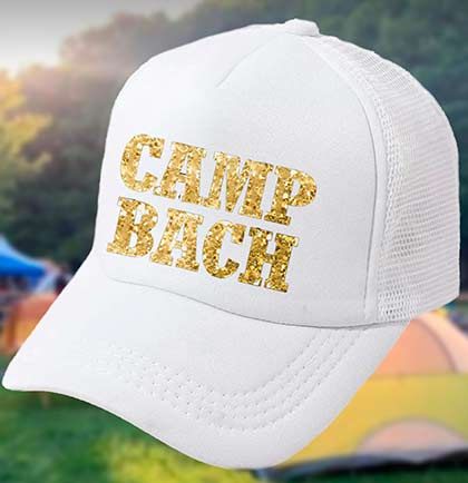Gold Camp Bach White Trucker Hat