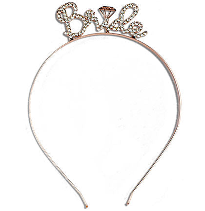 Rose Gold Bride Rhinestone Headband