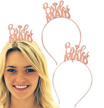 Bridesmaid Matte Rose Gold Headband - Set of 3