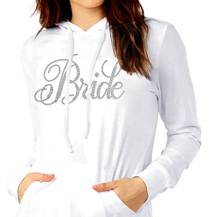 Bride Rhinestone Flirty Pullover Hoodie