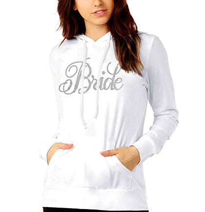 Bride Rhinestone Flirty Pullover Hoodie