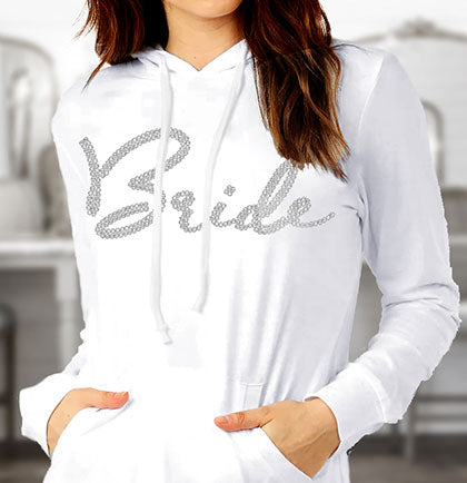 Bride Rhinestone Script Pullover Hoodie
