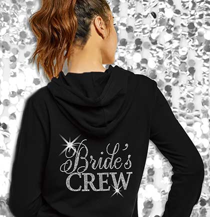 Flirty Bride's Crew Lightweight Black Hoodie