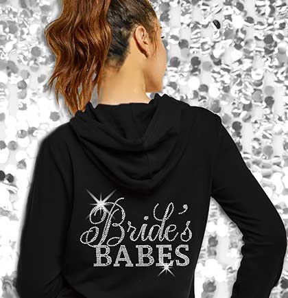 Flirty Bride's Babes Lightweight Black Hoodie