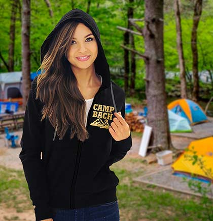 Gold Glitter Camp Bach Lightweight Hoodie