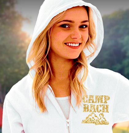 Gold Glitter Camp Bach Lightweight Hoodie