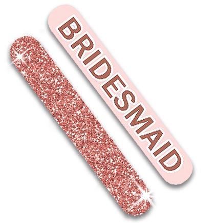 Rose Gold Bridesmaid Nail File & Scrunchie - Set of 10