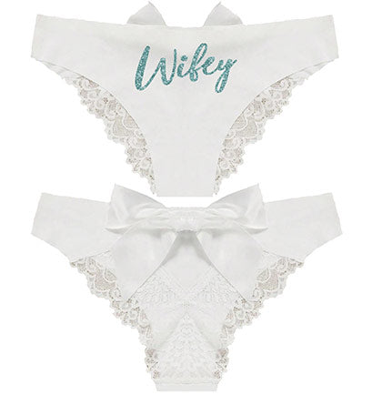 Glam Wifey White Bow Back Panty