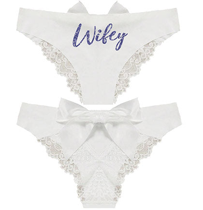 Glam Wifey White Bow Back Panty