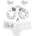 Silver Glam Bride Pasty, Panty & Handcuff White Set