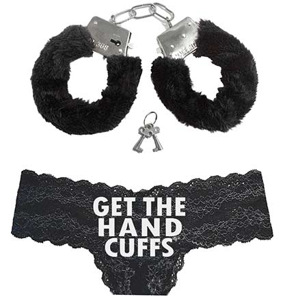 Get The Handcuffs Thong & Handcuff Set - 2pc