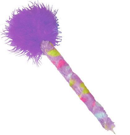 Purple Multi-Colored Feather Pen