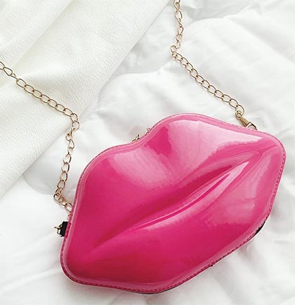 Hot Pink Lip Shape Purse
